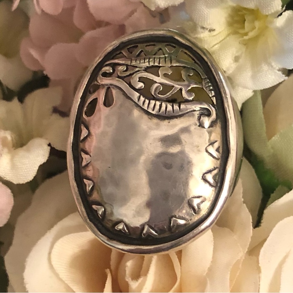 Silpada Chunky Sterling Silver Reflection Statement Ring R2939 Size 8 1/4